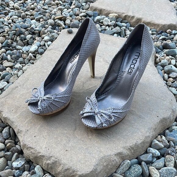 MODA Spana Cork Open Toe Heels. Taupe Size 7.5 - Picture 1 of 7